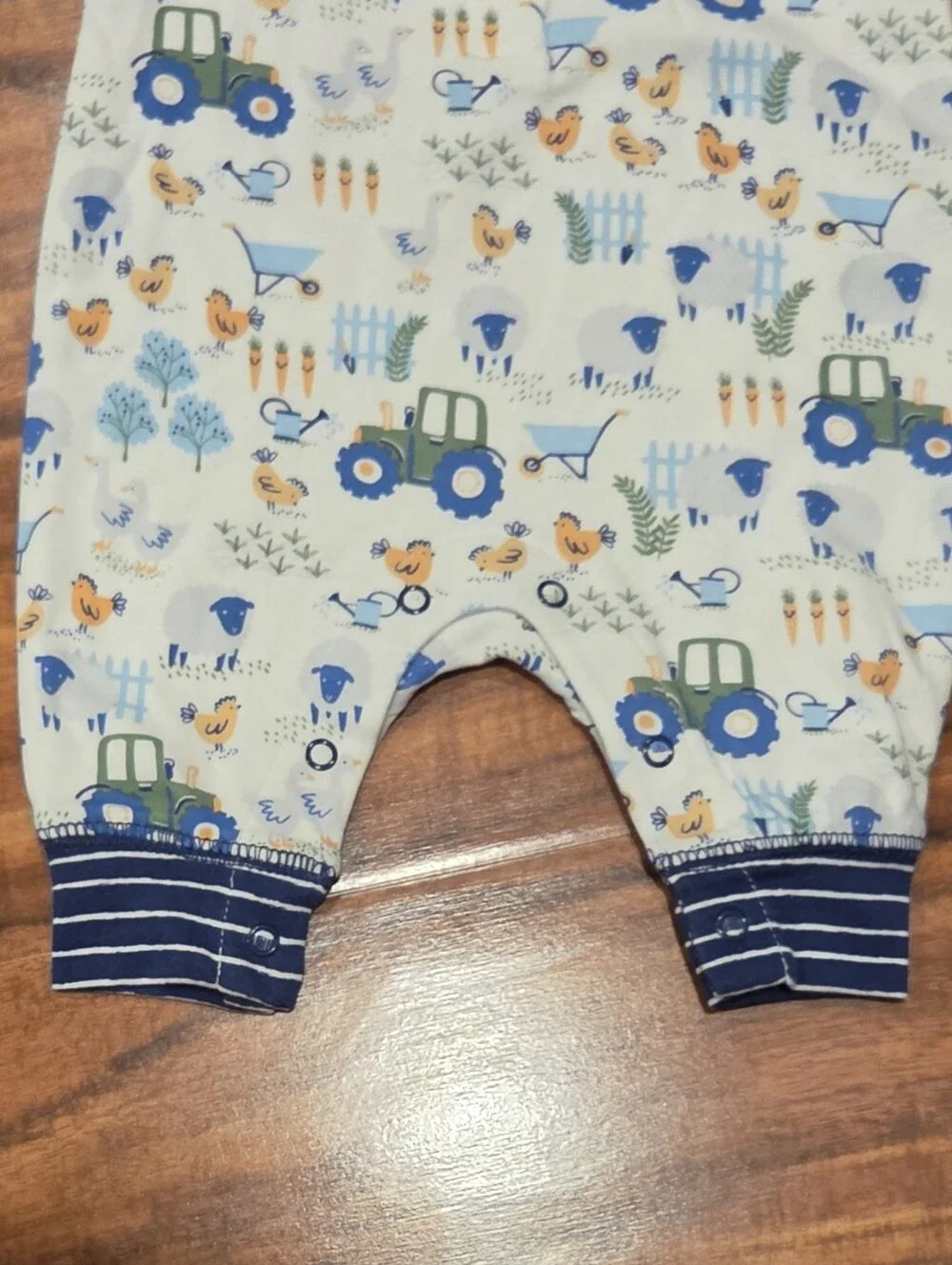 Gymboree NWT Newborn Farm Print One-Piece Romper, Striped Pants and Socks (2)